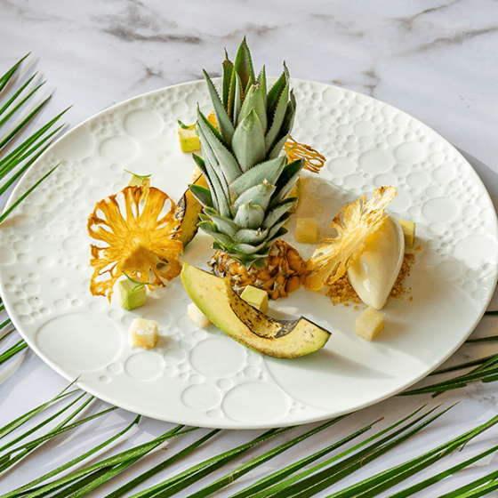 avocat ananas entrée gastronomique